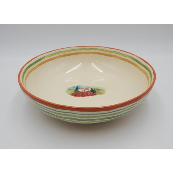 222 Fifth Tuscan Villa Pasta Serving Bowl Large Round 11 Inch - Picture 1 of 13